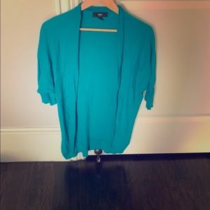 Teal 1/2 sleeve cardigan (no buttons)